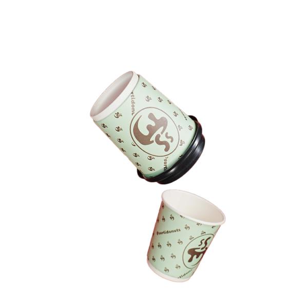 Disposable coffee paper cups are biodegradable customized coffee shop takeaway paper cups