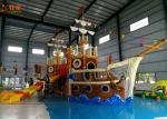 Indoor Water Park Pool Water Slide Colorful Pirate Ship Heat Resistant Material