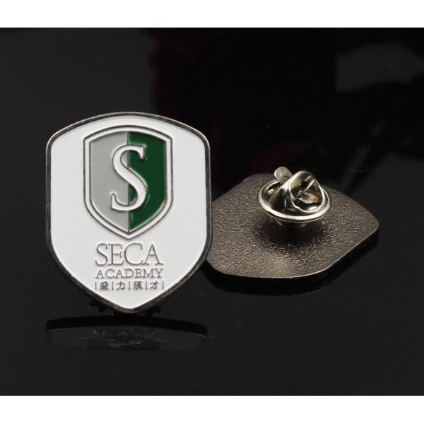 Zinc alloy paint filling color brooch pin activity badge shield stamping electroplating black nickel badge