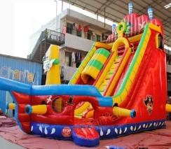 Wholesale Animal Theme Inflatable Water Slides Pirate Ship Sail Dry Slide from china suppliers