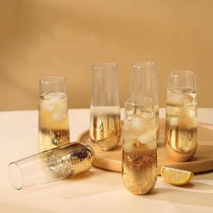 China Champagne Tall Thick Glass Drinking Glasses Set Multifunctional Nontoxic on sale