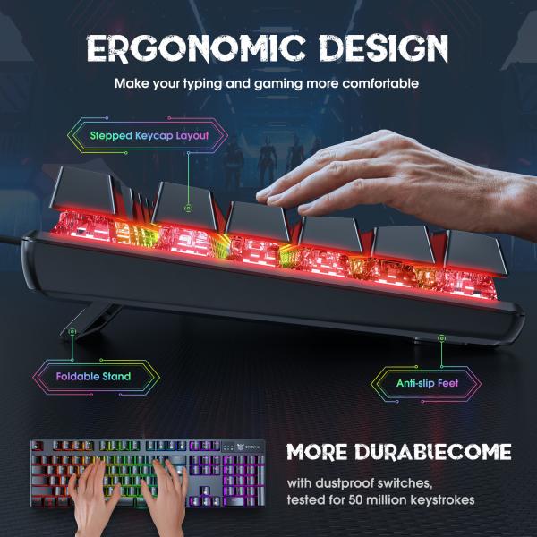 Computer Wired RGB Gaming Keyboard LED for Gamer