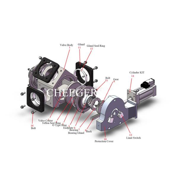 CE Certified Two Way Plug Diverter Valve For Plastic Pellet