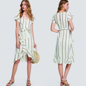 Wholesale lady fashion and casual striped dress from china suppliers