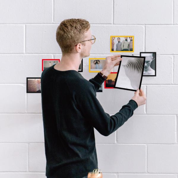 Wall Self Adhesive Mounting Frame Sign Holder Document Pocket