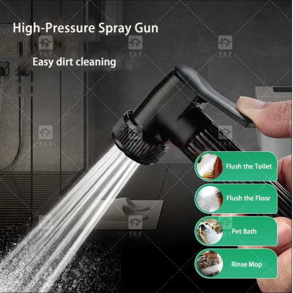 Electroplating Three Piece Shower Head Set With Pressurized Black Shower Head OEM