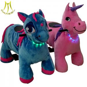 China Hansel amusement kids outdoor games plush walking horse ride on animal for sale on sale