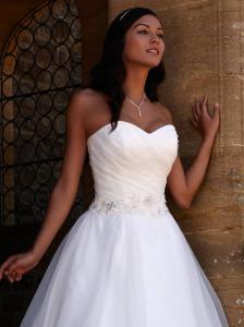 China NEW!!! Strapless wedding dress Ball gown Organza skirt Bridal gown #claudette on sale