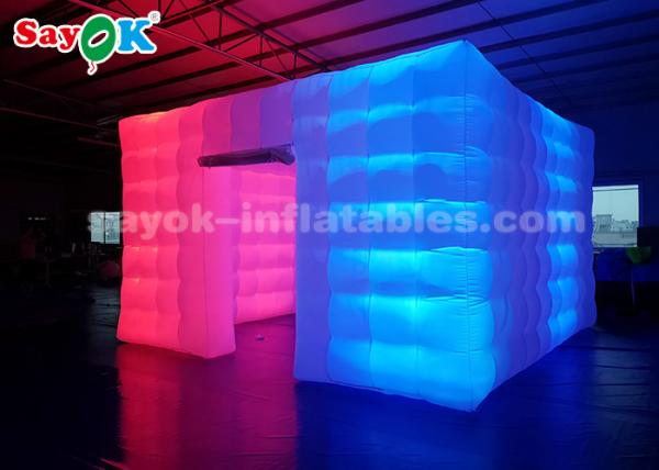 6 Man Inflatable Tent White Cube LED Light Inflatable Air Tent For Event / Party / Advertising