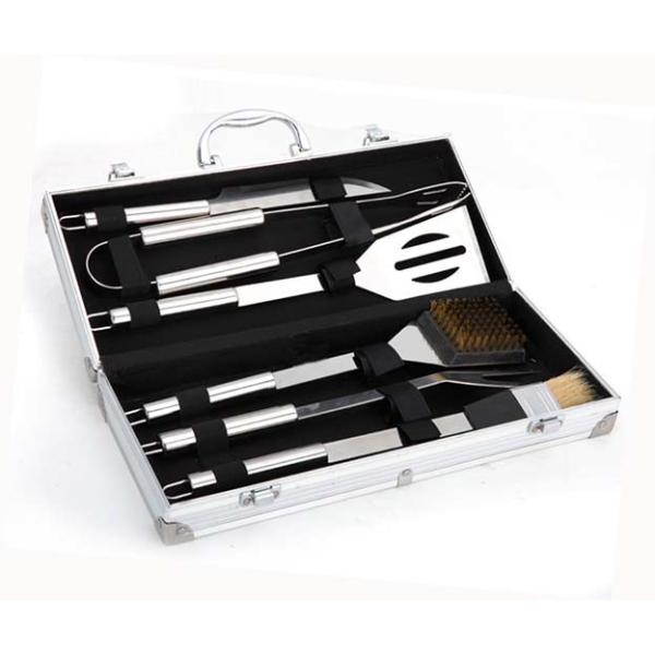Professional 6PCS BBQ Tool Set With Aluminum Case For Outdoor Barbecue