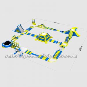 Wholesale Commercial Outdoor Inflatable bounce house Water float Slides trampoline equipment water aqua park from china suppliers