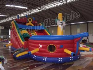 China Outdoor 0.55mm PVC Blow Up Pirate Ship Dry Slide Waterproof With CE Certificated on sale