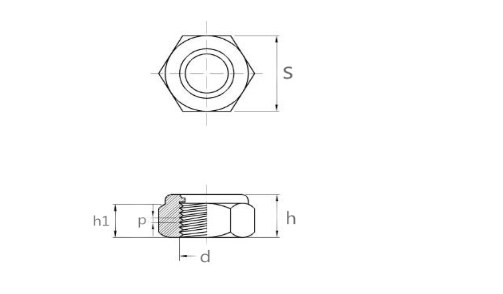 High Strength Hex Head Nut , Self Locking DIN985 Nylon Lock Nut Gr 4 / Gr 6 / Gr 8