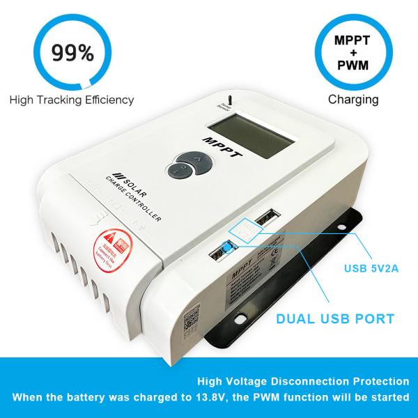 MPPT Automatic Max Power Tracking 12V 24V Solar Battery Charging Controller 10A 20A 30A 40A 50A 60A for Lithium Battery