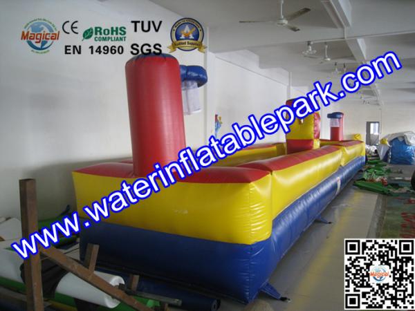 Quality Outdoor Inflatable Interactive Games , Inflatable Sport Back to Back Bungee Run Game for sale