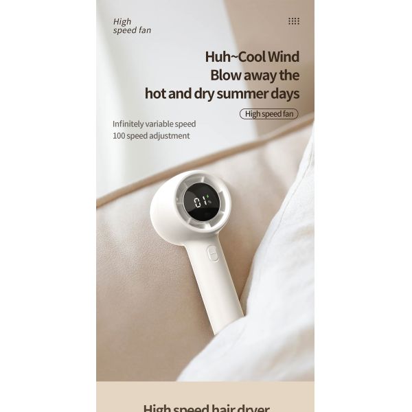 Summer Standing Bladeless Mini Portable Fan Handheld Rechargeable Fan Foldable Design