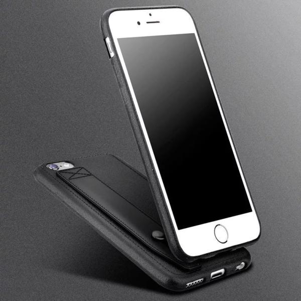 Leather pattern TPU pure color shockproof ultra thin brown soft case with stand for IphoneX 8 7plus 6s