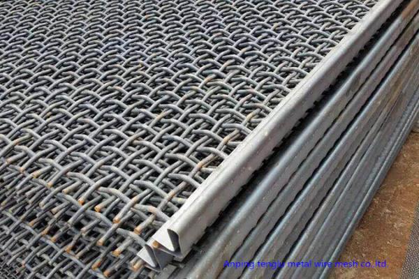 Quality Hooked Vibrating Sieve Screen Mesh SUS304 Crimped Customized For Mining / Quarry for sale