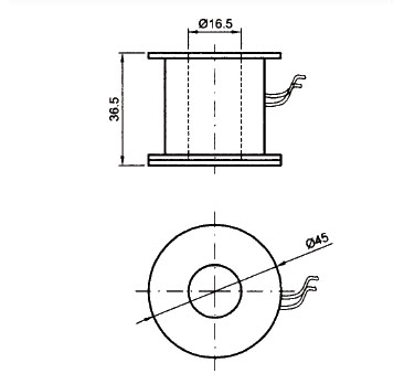 Midi Round Electromagnetic Induction Coil , replacement Flying leads solenoid coil