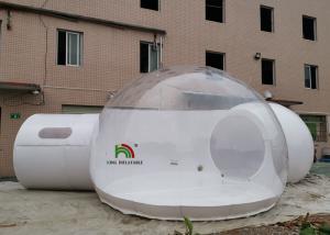 China Transparent 5m Hotel Inflatable Clear Bubble Tent With Tunnel And Bathroom on sale