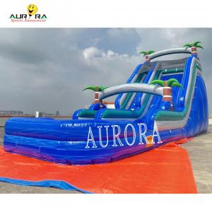 Wholesale Blue Dual Lane Inflatable Water Slide PVC Kids Backyard Inflatable Slide from china suppliers