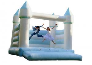 China Light Blue And White Inflatable Bounce House / Open Air Wedding Jumping Castle on sale