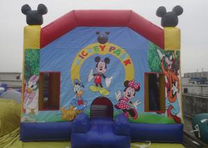 Wholesale 0.55mm PVC Tarpaulin Castle Inflatable Mickey Bounce House With Slide And Obstacle from china suppliers