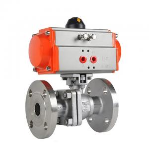 Wholesale Standard Stainless Steel Pneumatic Actuated Flanged Ball Valve with Flange Connection from china suppliers
