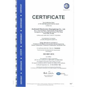Audiowell Electronics (Guangdong) Co.,Ltd. Certifications