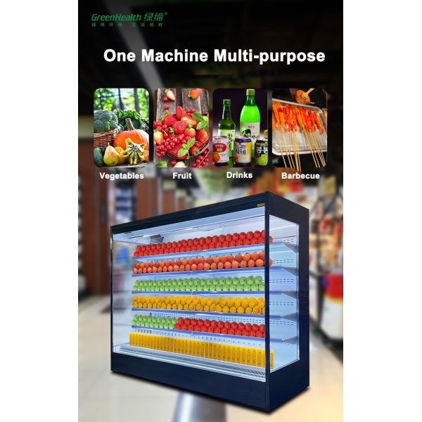Supermarket Fridge Multi Deck Open Chiller for Display Fruit Vegetable