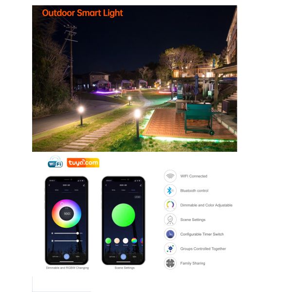 Smart Tuya App Control Dimmable LED Module Waterproof Garden Lawn Spotlight