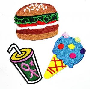Wholesale 3x2inch Iron On Embroidery Patch Food Snack Shape For Jackets T Shirt from china suppliers