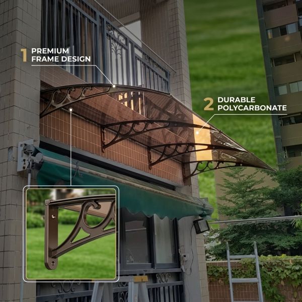 Width Depends PC Canopy General Outdoor Cover Polycarbonate Sheet Designed to Provide Protection Against Sun Rain and Wind