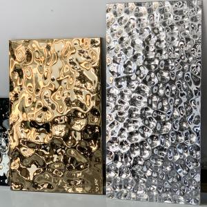 Wholesale 316 Water Ripple Sheet 4x8 3d Design Panel Gold Mirror Stainless Steel Plate from china suppliers