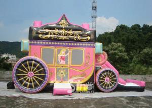 Wholesale Kids Party Princess Carriage Bounce House With Slide , Made Of 1st Class PVC Tarpaulin from china suppliers