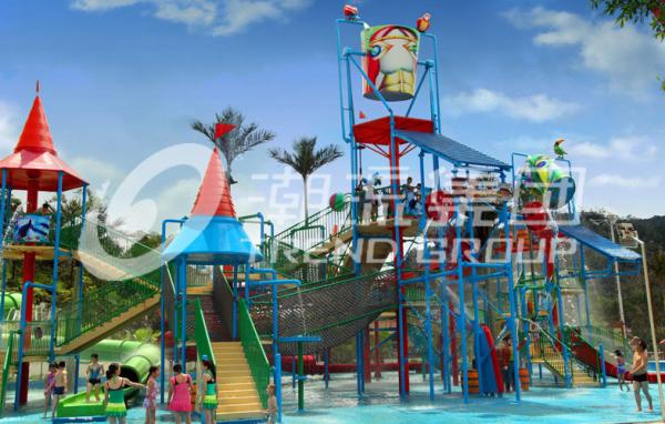 Quality Fiberglass Aqua Playground Equipment / Customized Water Equipment For Kids for sale