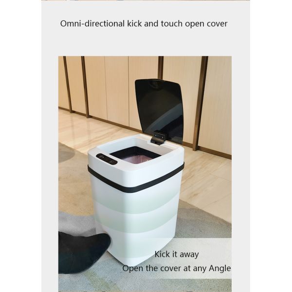 Smart Sensing Garbage Can Household New Automatic Living Room Bedroom Kitchen Bathroom Large Capacity Garbage Can with Cover