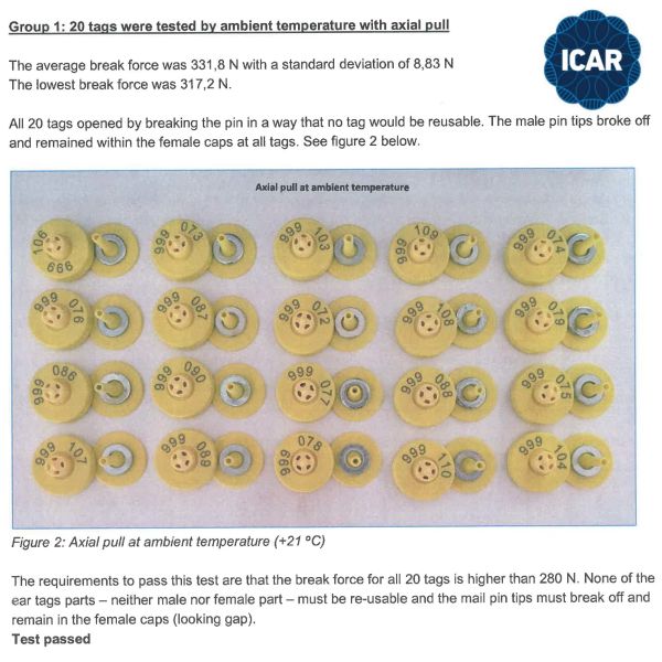 FULL ICAR Orange LF Electronic Ear Tag - Features: Lightweight