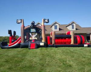 Wholesale Backyard Pirate Ship Bounce House Inflatables Obstacle Course from china suppliers