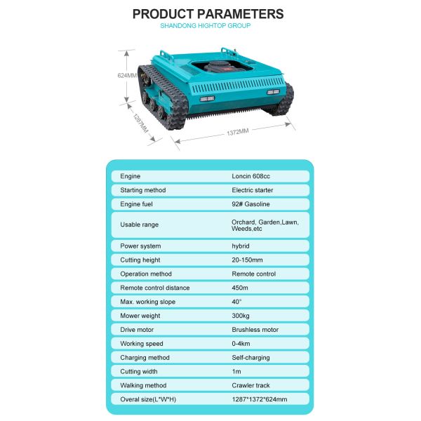 HTM1010 Grass Mower with Cutting Machine