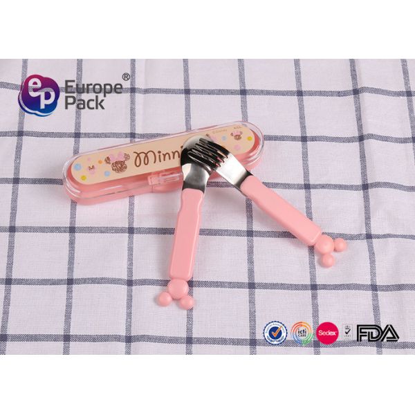 ISO9001 Kids Spoon Fork Set Kids Cutlery Set Lovely Safety Convenience
