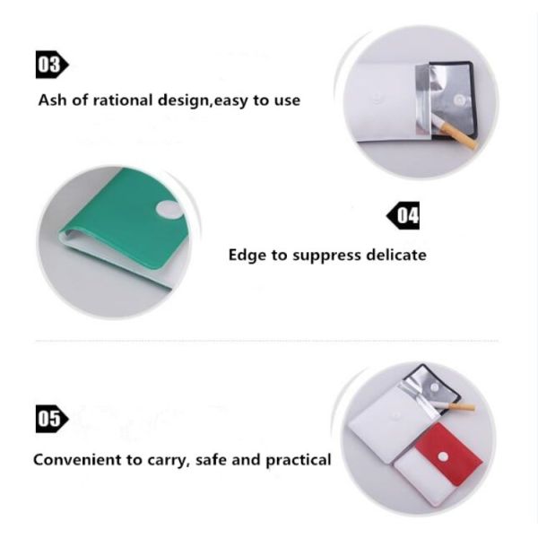 Compact Fireproof Portable Pocket Ashtray Ash Pouch 75*83mm