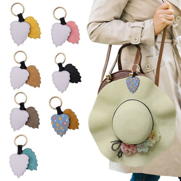 Customized Sublimation Leather Magnetic Hat Clip Golf Hat Clip Leather Wallet Key Pendant