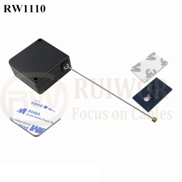 RW1110 Square Retail Security Tether Plus 25X15mm Rectangular Adhesive ABS Plate Used In Design Organizations