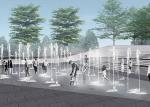 Large Outdoor Dry Ground Floor Water Fountains With Customized Music Dancing