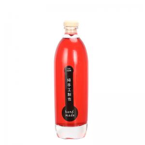 China Stocked Clear Crystal Fruit Water Bottle , Cocktail / Wine Drinking Glass Bottle on sale