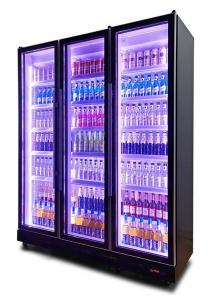 China High Level Full Glass Soft Drink Display Cooler , Pub Soft Drinks Display Fridge on sale