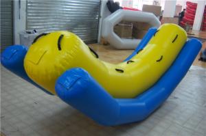 Wholesale Yellow Blue Inflatable Seesaw Rocker , Big Blow Up Water Toys For Adults from china suppliers