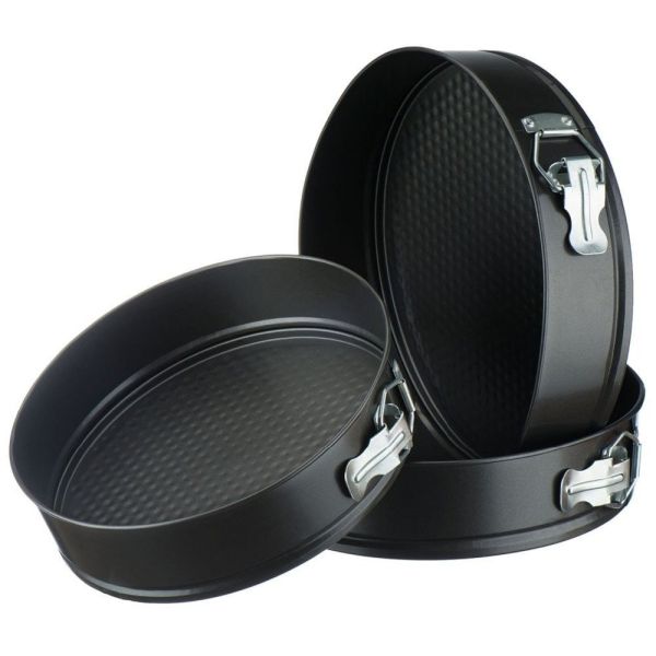 3pcs Nonstick Springform Pan Cheesecake Pan Leakproof Cake Pan Bakeware Loose Base Cake Baking