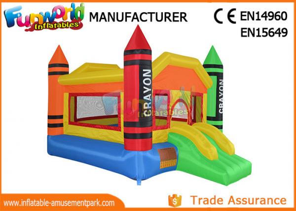 Quality 0.55mm PVC Tarpaulin Inflatable Combo With Slides For Kids SGS TUV for sale